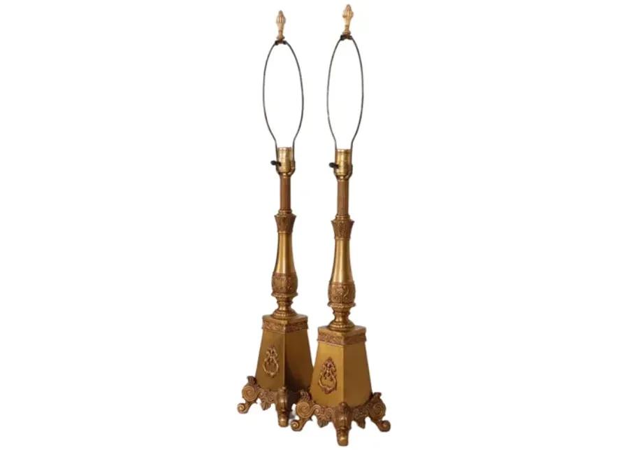 French Regency Style Table Lamps - a Pair - Interesting Things