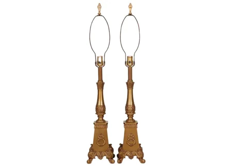 French Regency Style Table Lamps - a Pair - Interesting Things