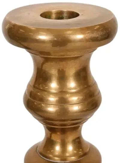 Large Turned Brass Candlesticks - a Pair - Interesting Things - Gold