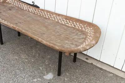 Trough Table with Mother of Pearl Inlay - de-cor - Handcrafted - Brown