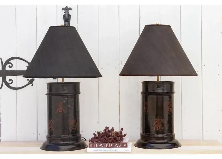 Pair of Burmese Container Table Lamps - de-cor