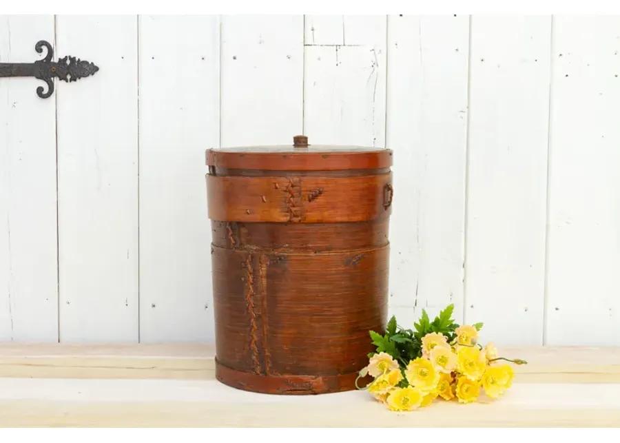 Antique Bamboo Farmhouse Food Container - de-cor - Brown