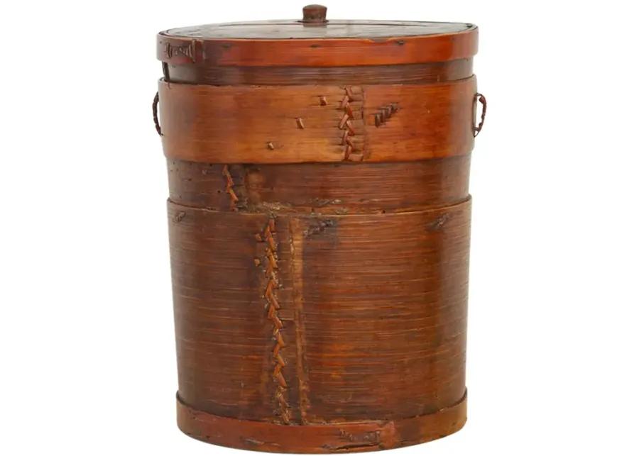 Antique Bamboo Farmhouse Food Container - de-cor - Brown