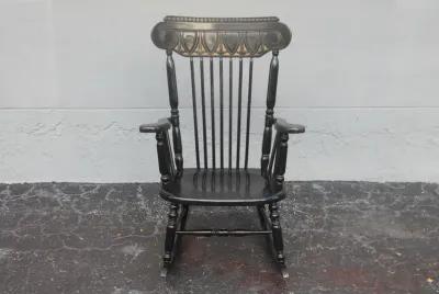 Antique Carved & Ebonized Rocking Chair - Something Vintage - Black