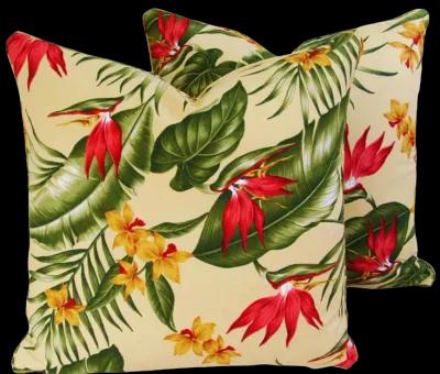 Tropical Bird Of Paradise Pillows - Set of 2