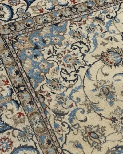 Persian Nain Area Rug 5'3 X 8'11 - Blue - Blue