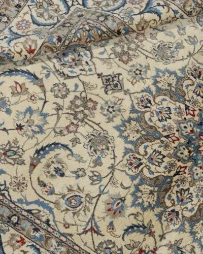 Persian Nain Area Rug 5'3 X 8'11 - Blue - Blue