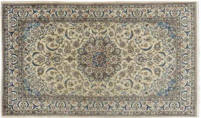 Persian Nain Area Rug 5'3 X 8'11 - Blue - Blue