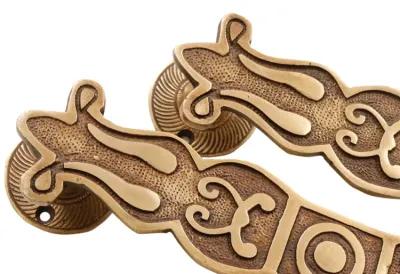 Brass Door Handles - a Pair - Interesting Things - Brown