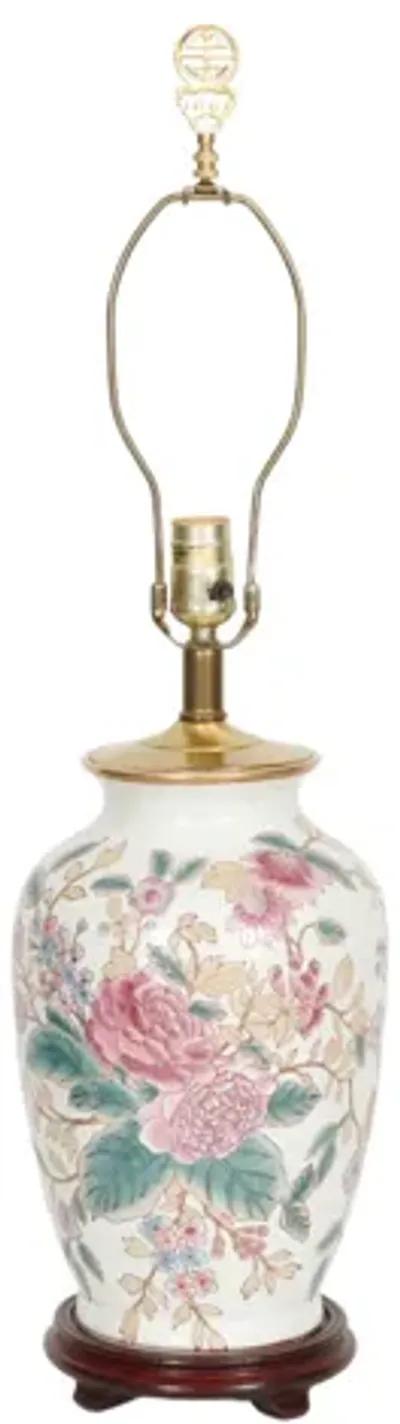 Ming Floral Ceramic Table Lamps - Set of 2 - Interesting Things