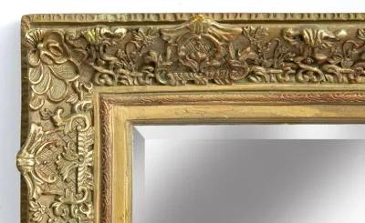 Ornate Antique Gold Beveled Mirror - Fleur de Lex Antiques