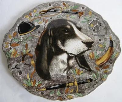 Gien French Faience Hunting Dog Platter - The Emporium Ltd. - Brown