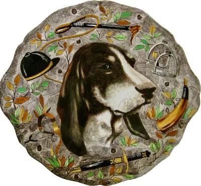 Gien French Faience Hunting Dog Platter - The Emporium Ltd. - Brown