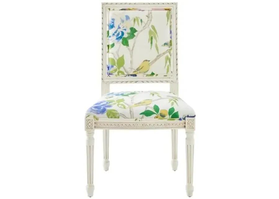 Exeter Side Chair - Lemon Floral - White