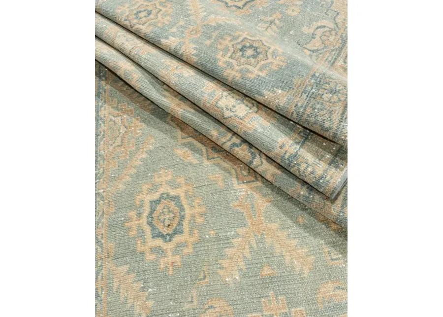 Teal Blue Bibikabad Runner 2'7"x22'8"