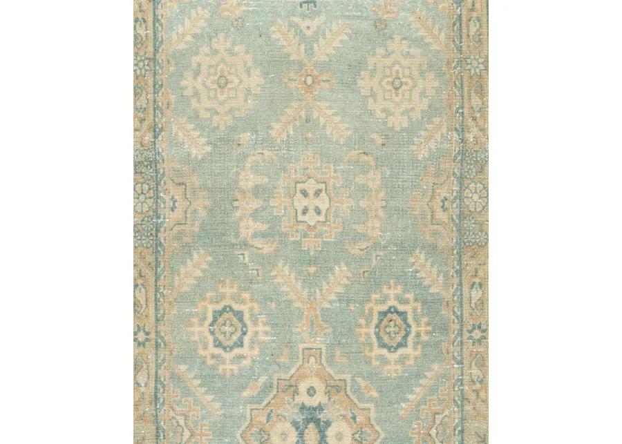 Teal Blue Bibikabad Runner 2'7"x22'8"