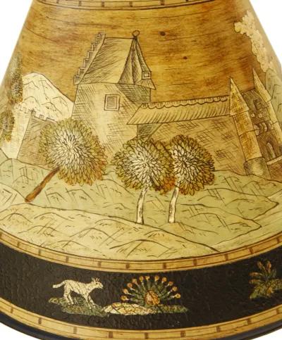 Hand painted Folk Art Lamp - Fleur de Lex Antiques