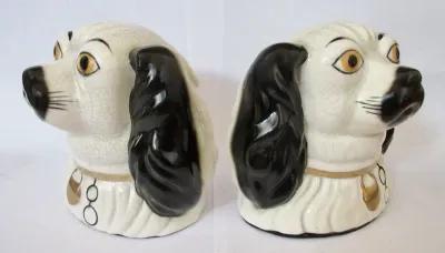 Staffordshire-Style Spaniel Bookends - The Emporium Ltd. - Black