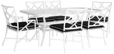 Kit 7-Pc Dining Set - Black/White Welt