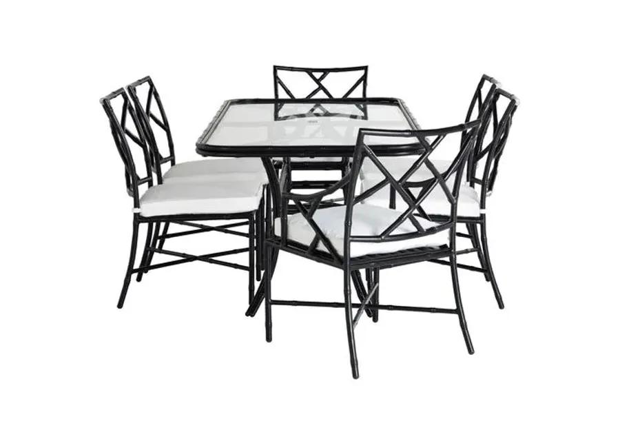 Kit Black 7-Pc Dining Set - White