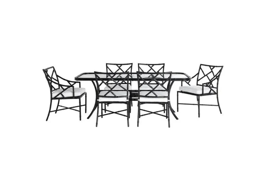 Kit Black 7-Pc Dining Set - White