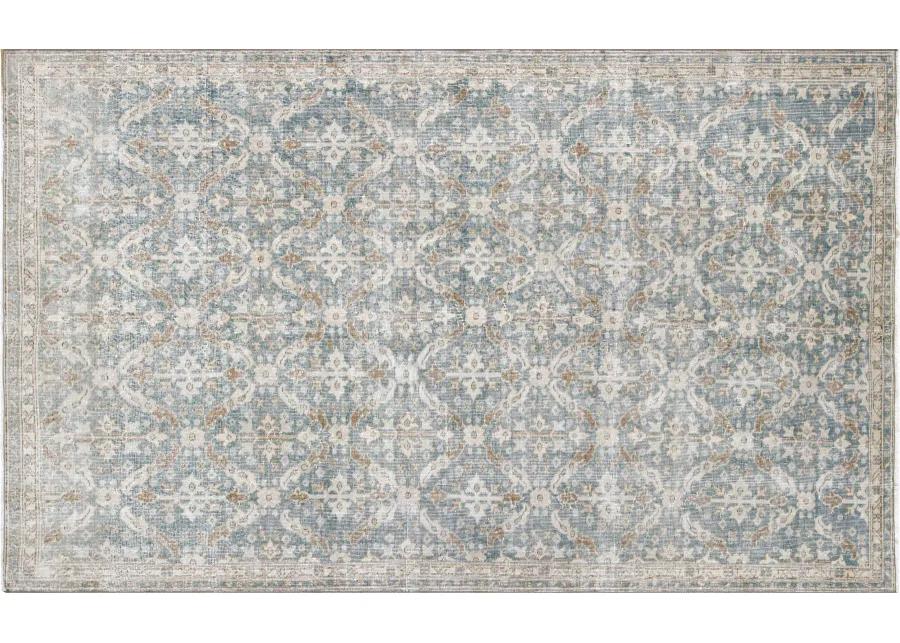 1960s Turkish Oushak Rug - 5'2"x8'6" - Nalbandian - Blue - Blue