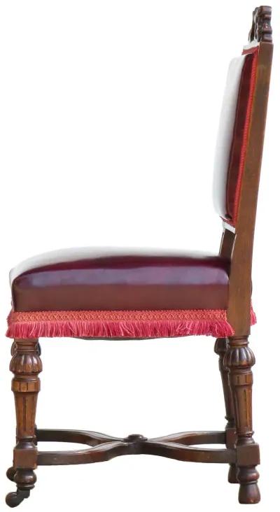 English Jacobean Style Accent Chair - Chez Vous - Red, Comfortable, Durable