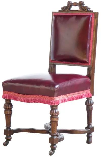 English Jacobean Style Accent Chair - Chez Vous - Red, Comfortable, Durable