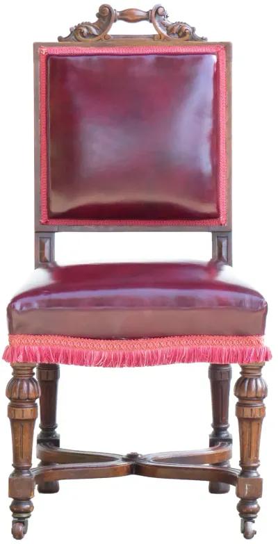 English Jacobean Style Accent Chair - Chez Vous - Red, Comfortable, Durable