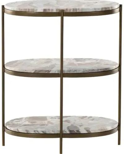 Freya Marble Oval Nightstand - Canyon/Antique Brass