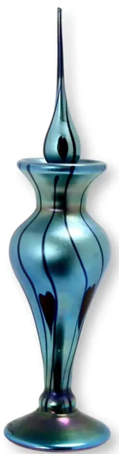 Steven Correia Signed Art Glass Perfume - The Queens Landing - Blue