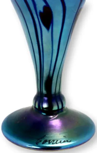 Steven Correia Signed Art Glass Perfume - The Queens Landing - Blue