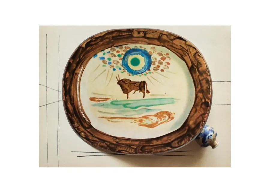 1955 Picasso - Print of Ceramic Plate N15 - Brown