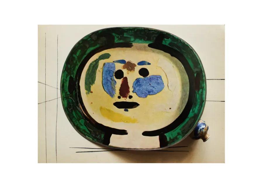 1955 Picasso - Print of Ceramic Plate N13 - Brown