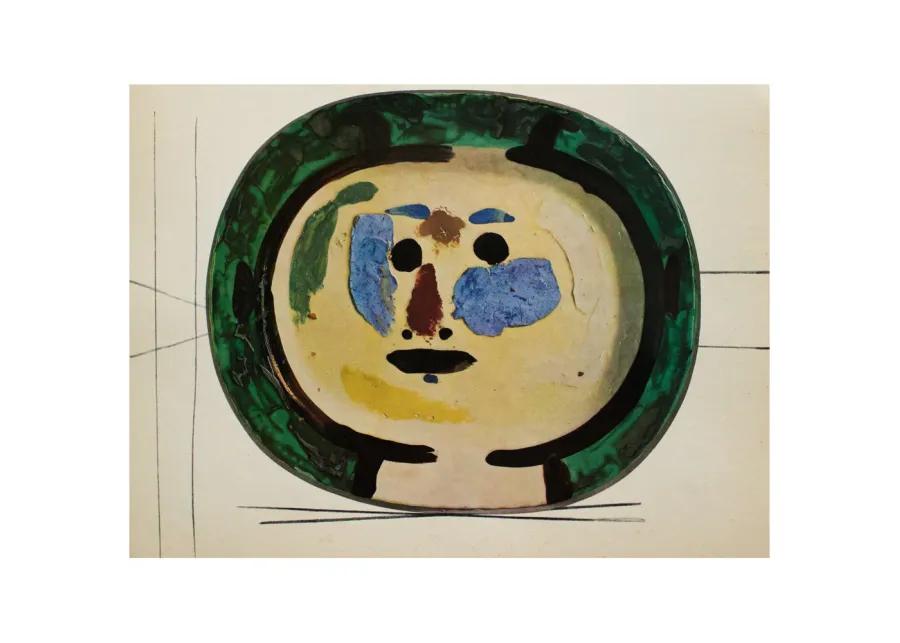 1955 Picasso - Print of Ceramic Plate N13 - Brown