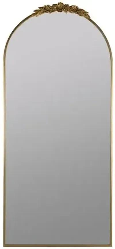 Juliette Floor Mirror - Antiqued Brass