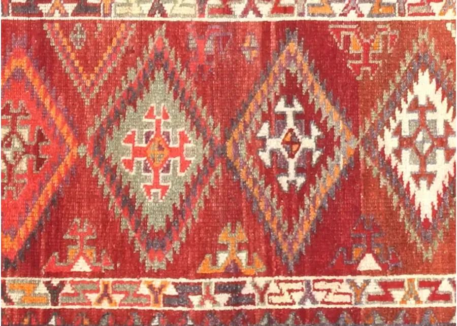 1960s Turkish Oushak Runner - 3'x12' - Nalbandian - Red