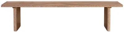 Long Parson Mother of Pearl Inlay Bench - de-cor - Brown