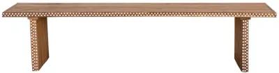 Teak Long Mother of Pearl Bench - de-cor - brown