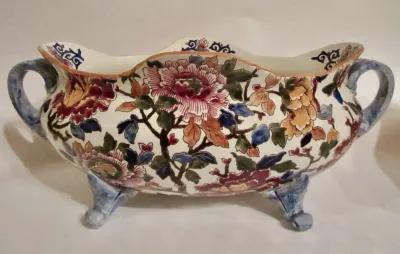 Gien French Faience Pivoines Jardiniere - The Emporium Ltd. - Blue