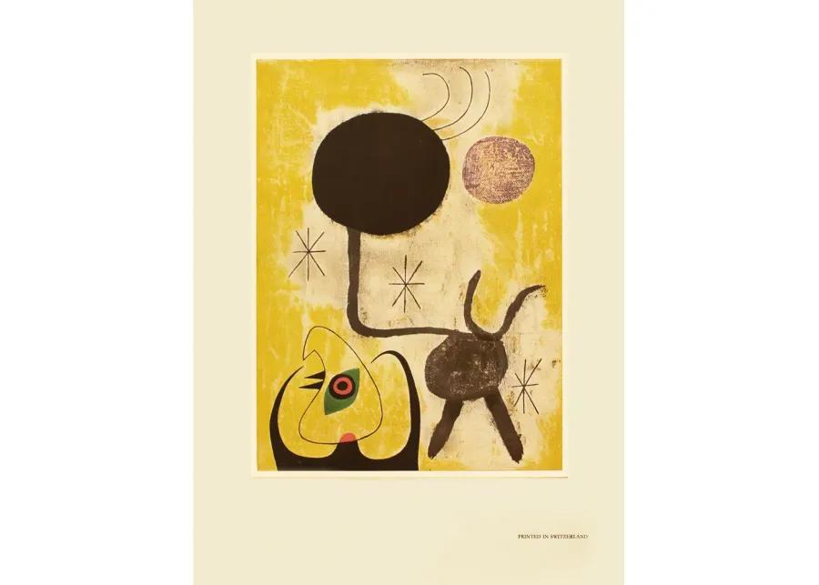 Mir ,Woman and Birds in Front of the Sun - Yellow