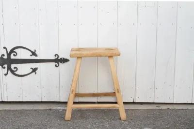 Rustic Farmhouse Wood Stool - de-cor - Brown