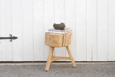 Thick Top Rustic Side Table - de-cor - Brown