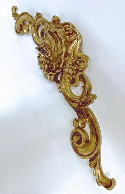 Shell & Acanthus Leaf Pediment Plaque - Vermilion Designs - Gold