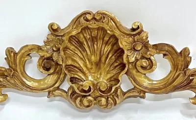 Shell & Acanthus Leaf Pediment Plaque - Vermilion Designs - Gold