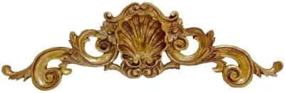 Shell & Acanthus Leaf Pediment Plaque - Vermilion Designs - Gold