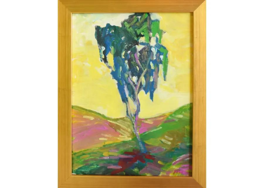 Juan Guzman Tree Landscape Oil Painting - Yellow