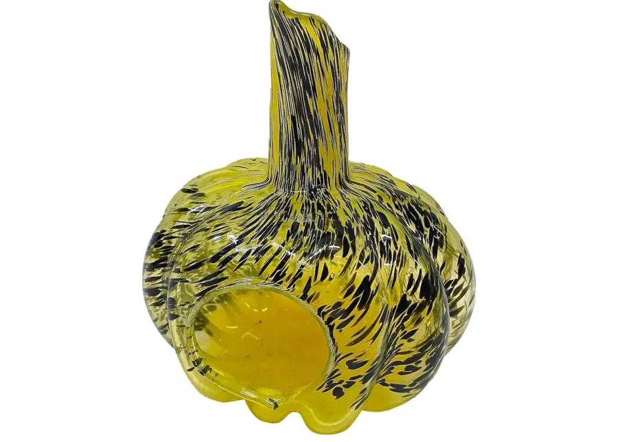 Swirl Glass Pumpkin Votive Holder - Vermilion Designs - Yellow