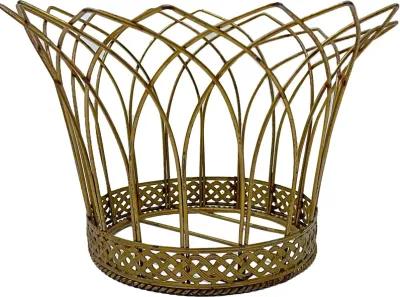 Crown Style Steel French Wire Cachepot - Vermilion Designs - Gold