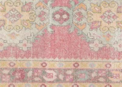 1960s Turkish Oushak Runner -3'x 9'3" - Nalbandian - pink